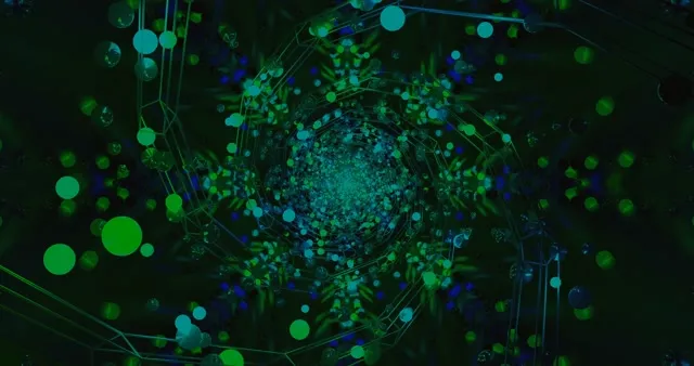 Green Particle VJ Loop - Digital Network Screensaver 4K 60fps